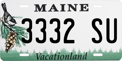 ME license plate 3332SU