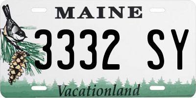 ME license plate 3332SY