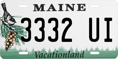 ME license plate 3332UI