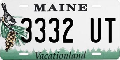 ME license plate 3332UT