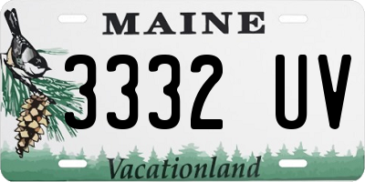 ME license plate 3332UV