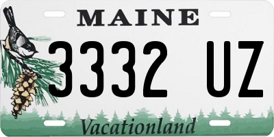 ME license plate 3332UZ