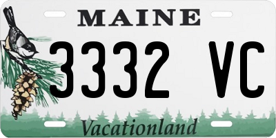 ME license plate 3332VC
