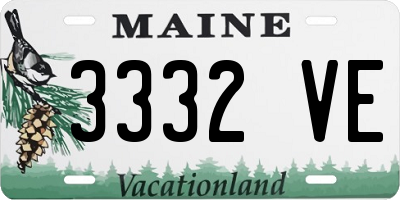 ME license plate 3332VE