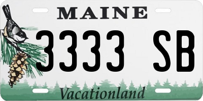 ME license plate 3333SB