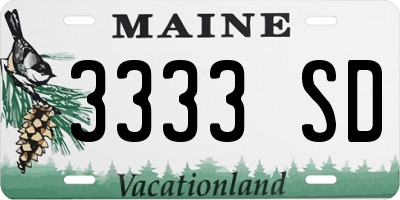 ME license plate 3333SD