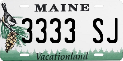 ME license plate 3333SJ