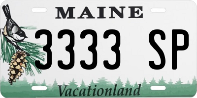 ME license plate 3333SP