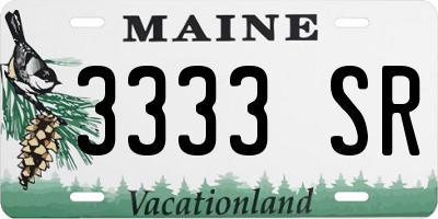 ME license plate 3333SR