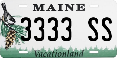 ME license plate 3333SS
