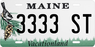 ME license plate 3333ST