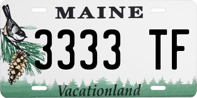 ME license plate 3333TF
