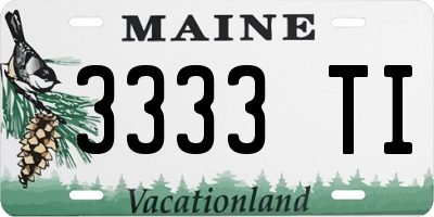 ME license plate 3333TI