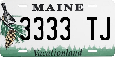 ME license plate 3333TJ