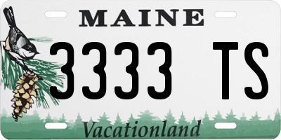 ME license plate 3333TS