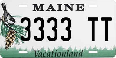 ME license plate 3333TT