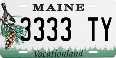 ME license plate 3333TY