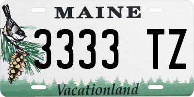 ME license plate 3333TZ