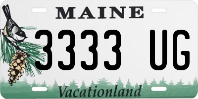 ME license plate 3333UG
