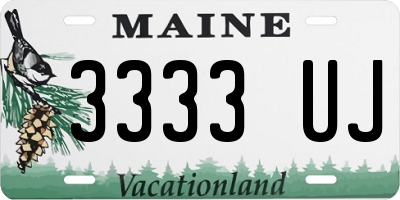 ME license plate 3333UJ