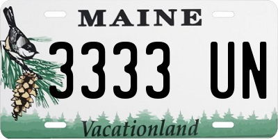 ME license plate 3333UN