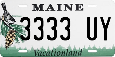 ME license plate 3333UY