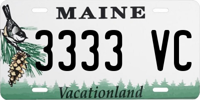 ME license plate 3333VC