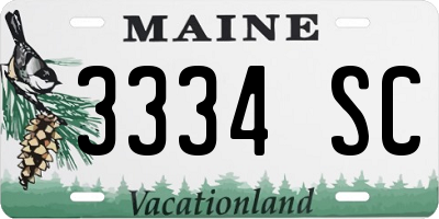 ME license plate 3334SC