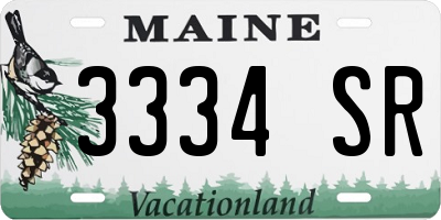 ME license plate 3334SR