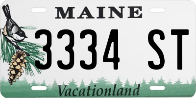 ME license plate 3334ST