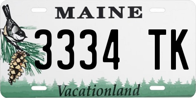 ME license plate 3334TK