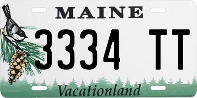 ME license plate 3334TT
