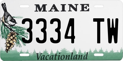 ME license plate 3334TW
