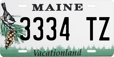 ME license plate 3334TZ