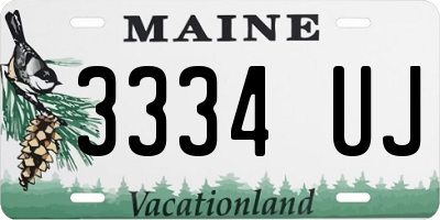 ME license plate 3334UJ