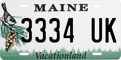 ME license plate 3334UK