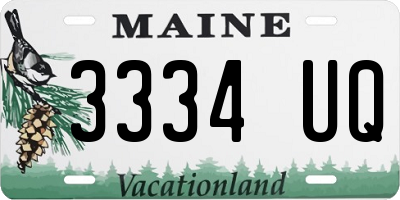 ME license plate 3334UQ