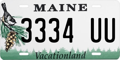 ME license plate 3334UU