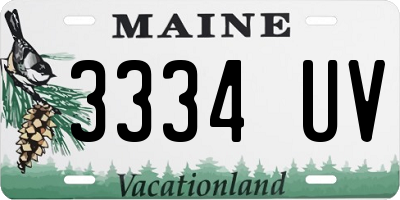 ME license plate 3334UV