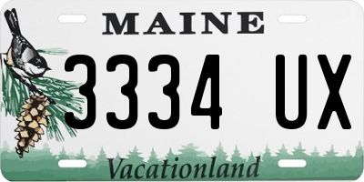 ME license plate 3334UX