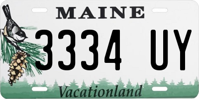 ME license plate 3334UY