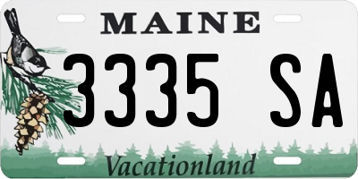 ME license plate 3335SA
