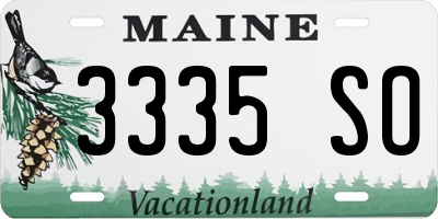 ME license plate 3335SO