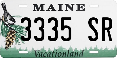 ME license plate 3335SR