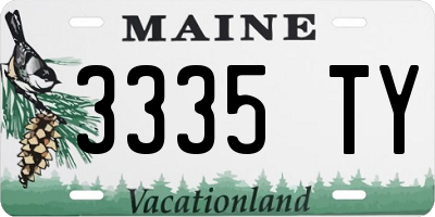 ME license plate 3335TY