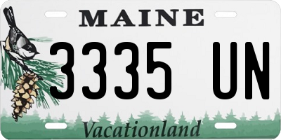 ME license plate 3335UN