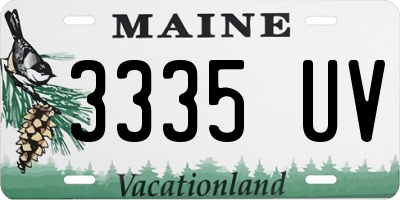 ME license plate 3335UV