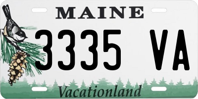 ME license plate 3335VA