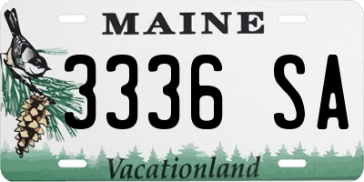 ME license plate 3336SA