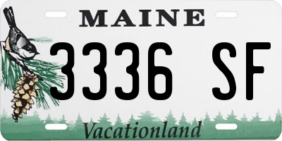 ME license plate 3336SF